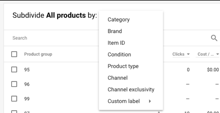 Проработка структуры аккаунта Google Shopping